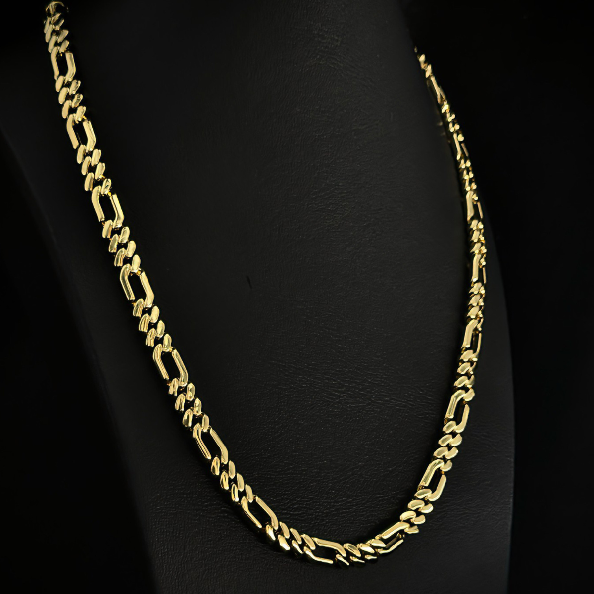 CADENA ESLABON 3x1 BAÑO EN ORO 18K 60 CM