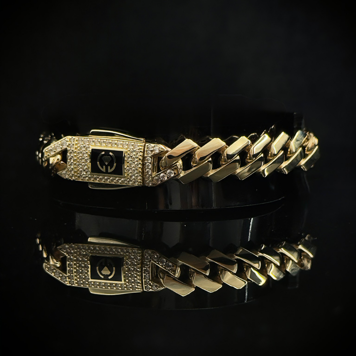 PULSO CUBANO LISO en ORO 10K 21cm- Edicion Exclusiva
