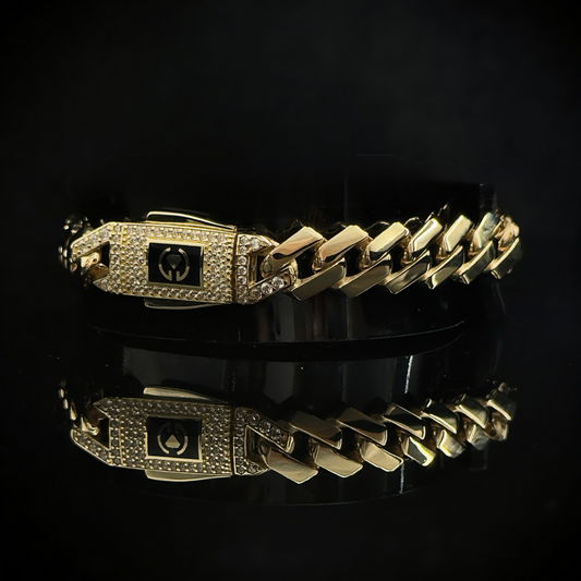 PULSO CUBANO LISO en ORO 10K 21cm- Edicion Exclusiva