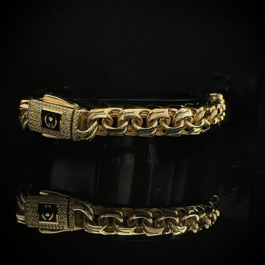 PULSO TEJIDO CHINO GOLDEN DELUXE en Oro 10K 21cm – Edición Exclusiva