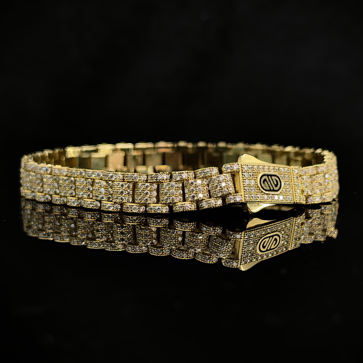 PULSO RLX CON ZIRCONIAS ORO 10k 21cm