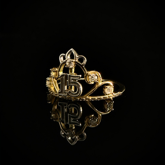 ANILLO XV AÑOS ORO 10k #06