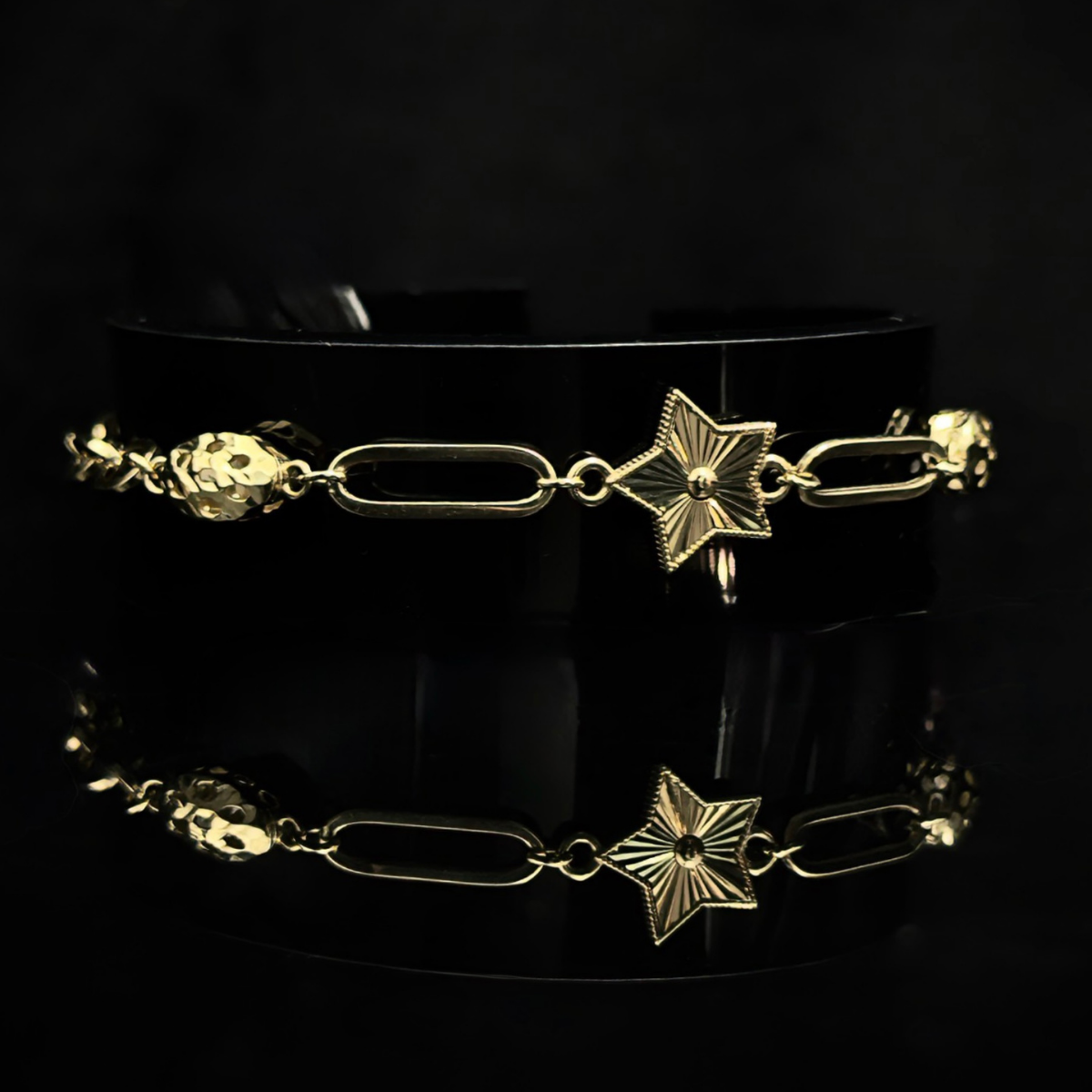 PULSERA AJUSTABLE ESTRELLA ORO 10k