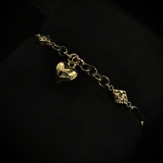 PULSERA GOLDEN HEART ORO 10k Ajustable 19cm