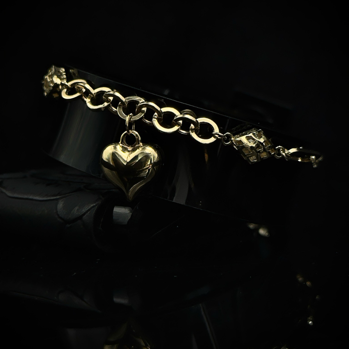 PULSERA GOLDEN HEART ORO 10k Ajustable 19cm