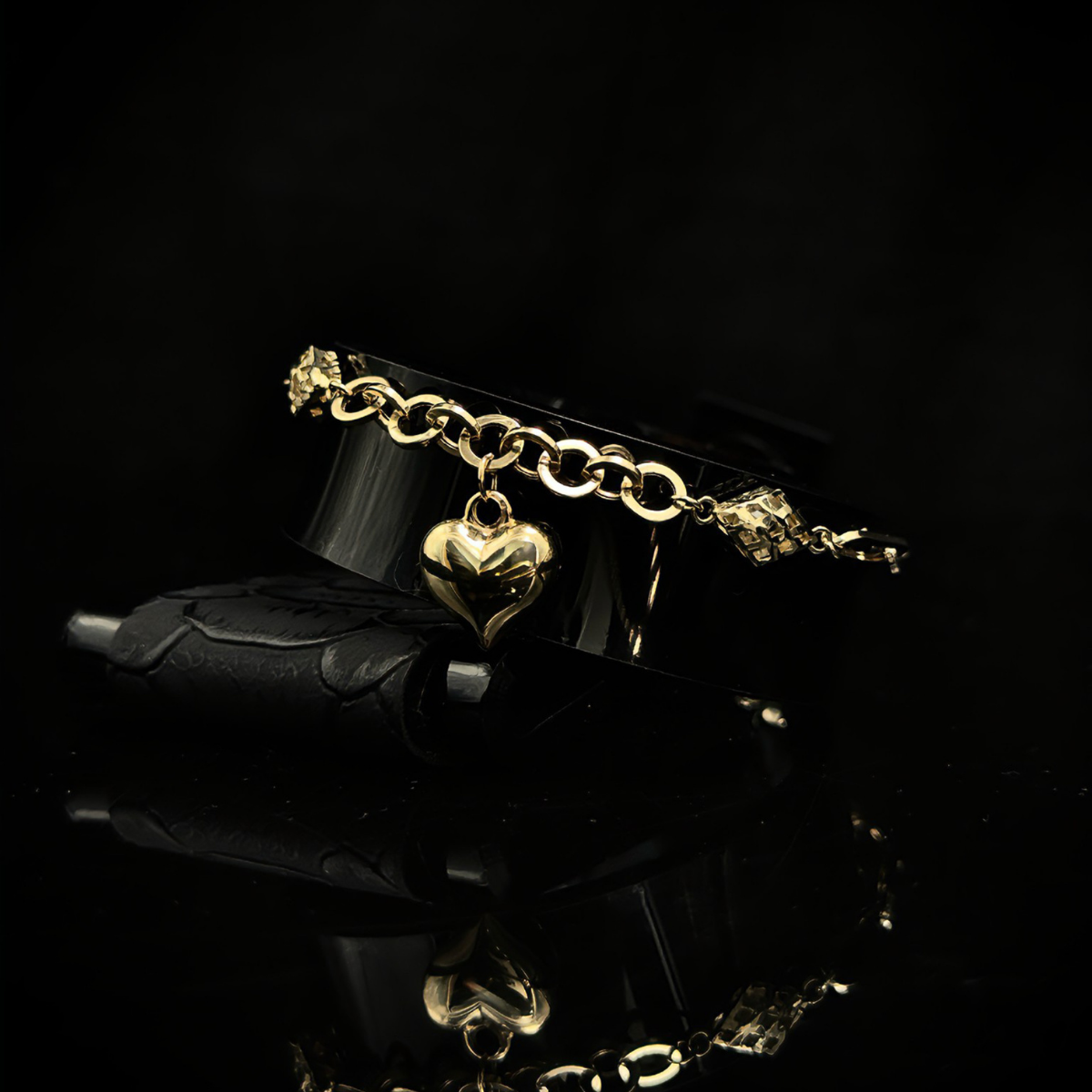 PULSERA GOLDEN HEART ORO 10k Ajustable 19cm