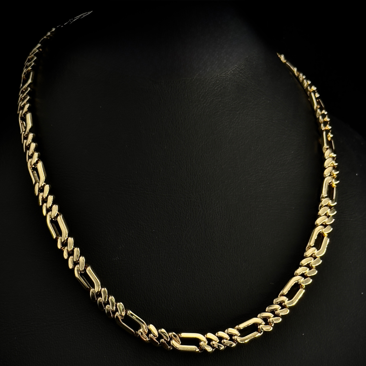 CADENA 3x1 BAÑADA EN ORO 18k 45cm