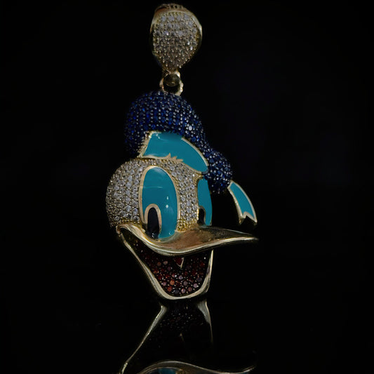 DIJE PATO DONALD ZIRCONIAS ORO 10 KILATES