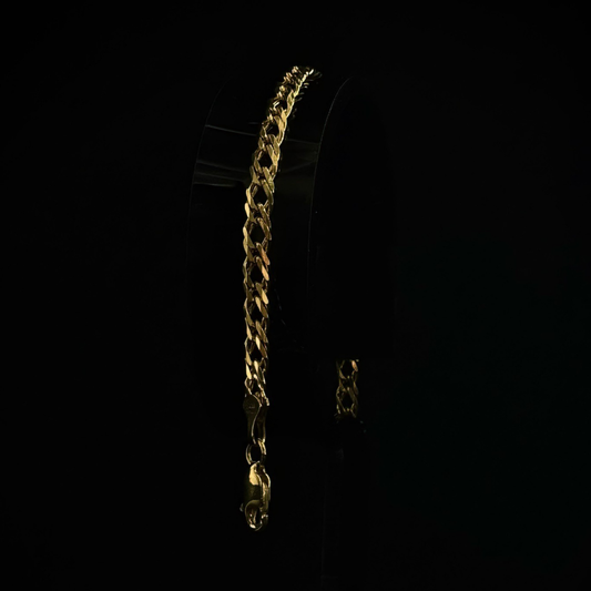 PULSO DOBLE BARBADO ORO 10k 19cm