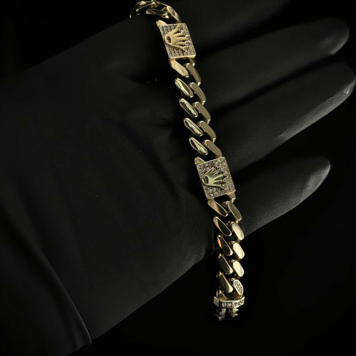 PULSO CUBANO ORO 10K 17cm