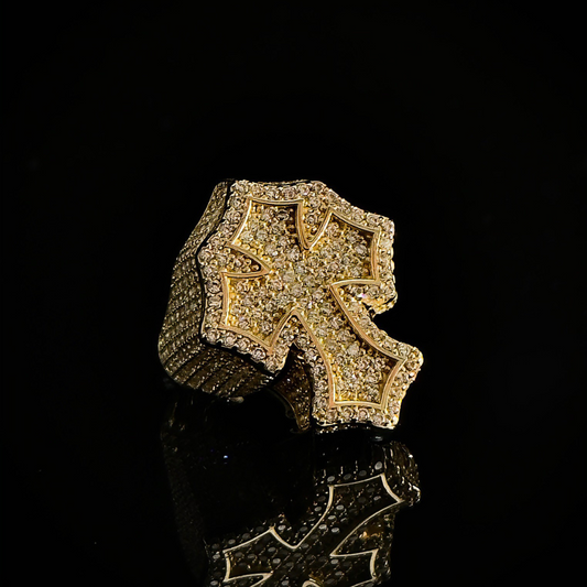 ANILLO CRUZ CON ZIRCONIA ORO 10K #08