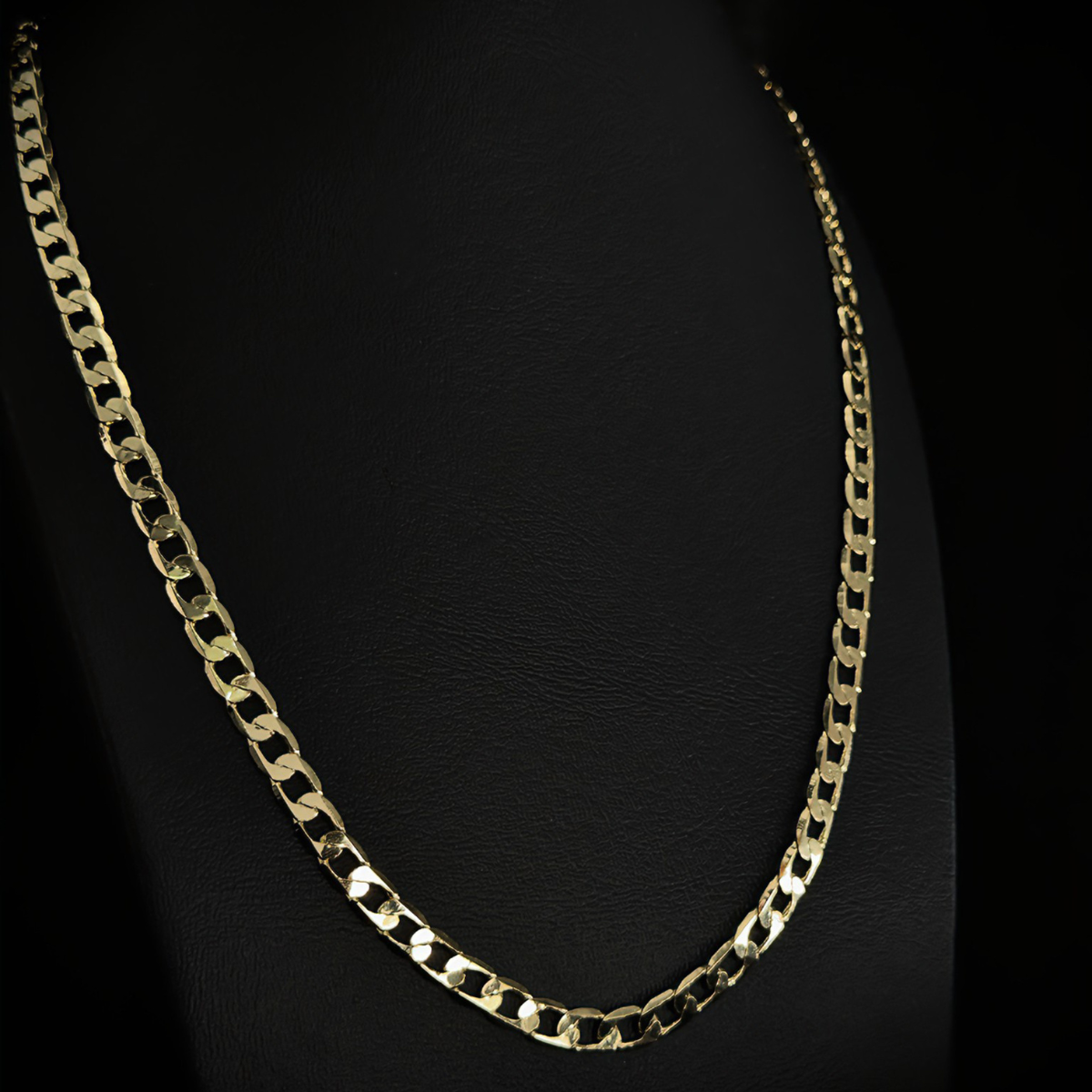 CADENA BARBADA BAÑO EN ORO 18K 65cm