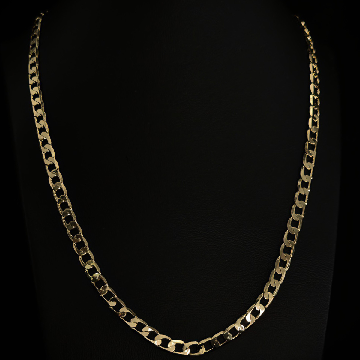 CADENA BARBADA BAÑO EN ORO 18K 65cm