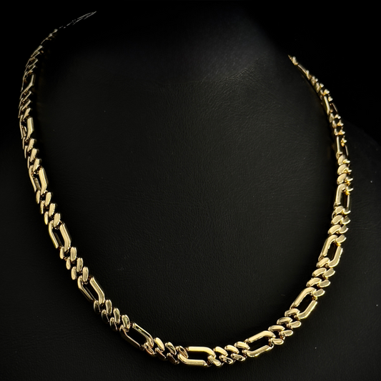 CADENA 3x1 BAÑADA EN ORO 18k 45cm