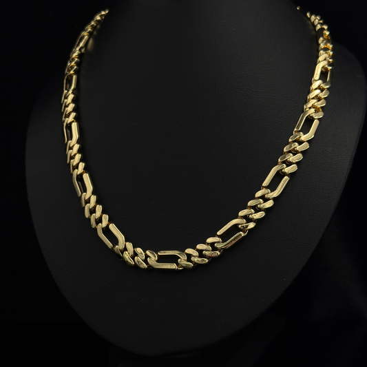 CADENA 3x1 BAÑADA EN ORO 18K 45cm