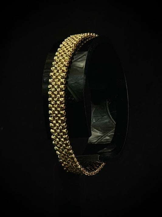 PULSO ESTILO RLX ORO 10K 18.5cm