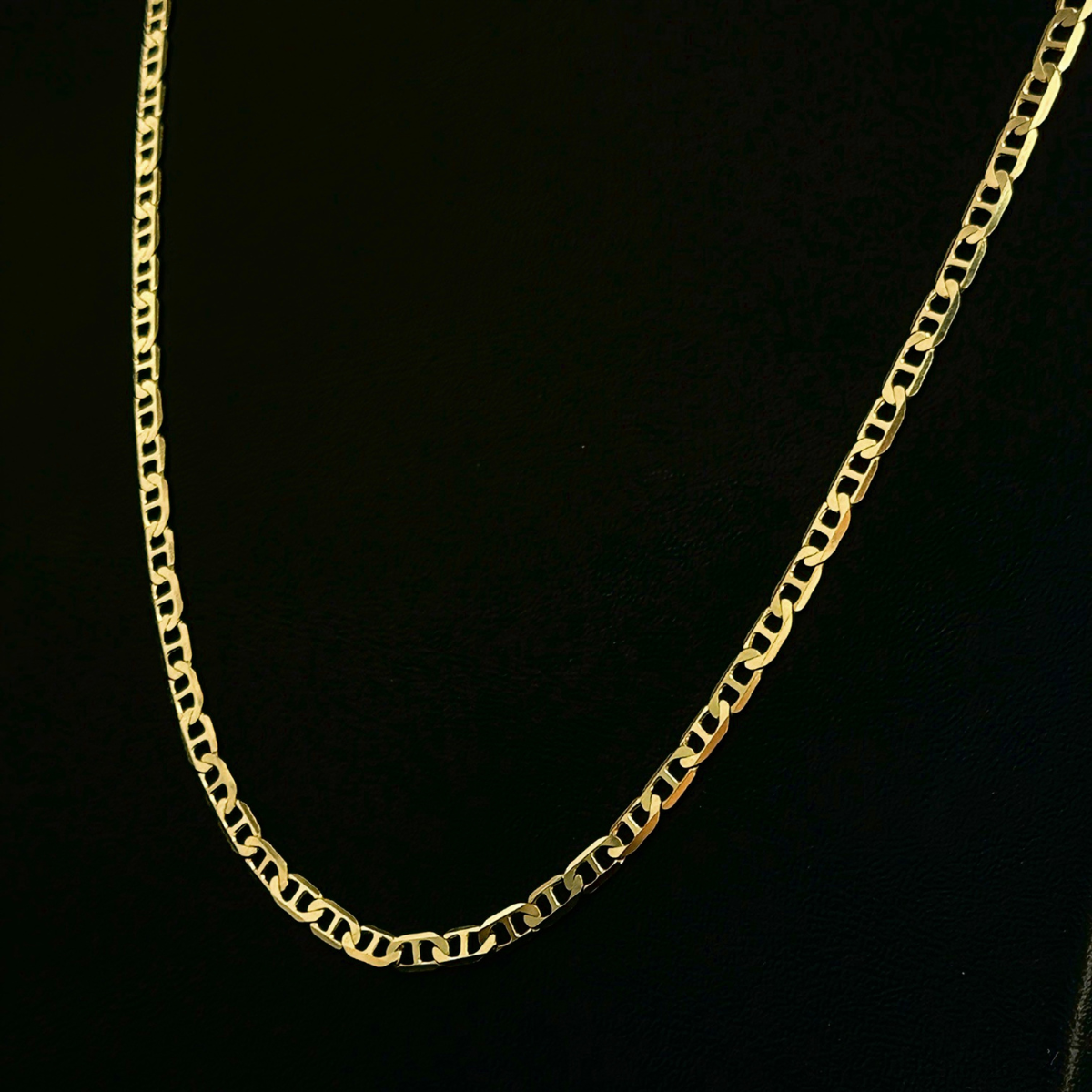 CADENA ESLABON CLASICO DE LUJO ORO 10k 60cm