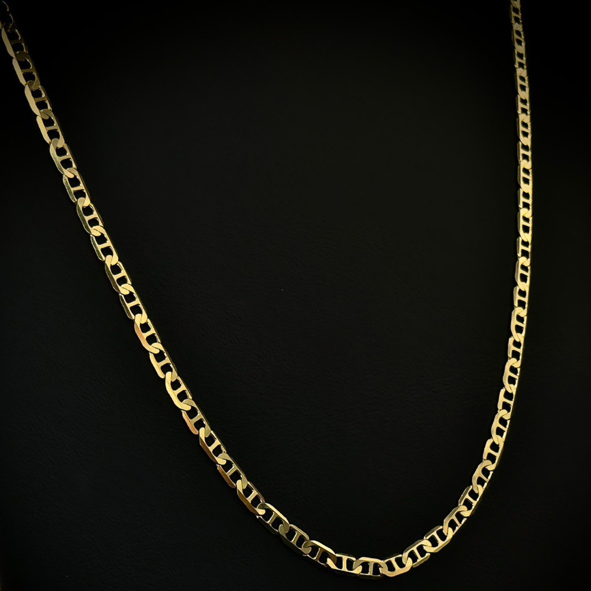 CADENA ESLABON CLASICO DE LUJO ORO 10k 60cm