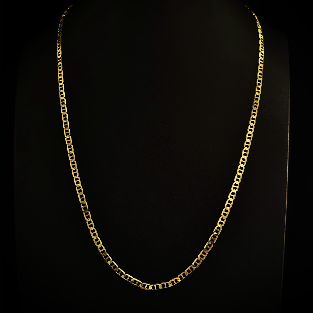 CADENA ESLABON CLASICO DE LUJO ORO 10k 60cm