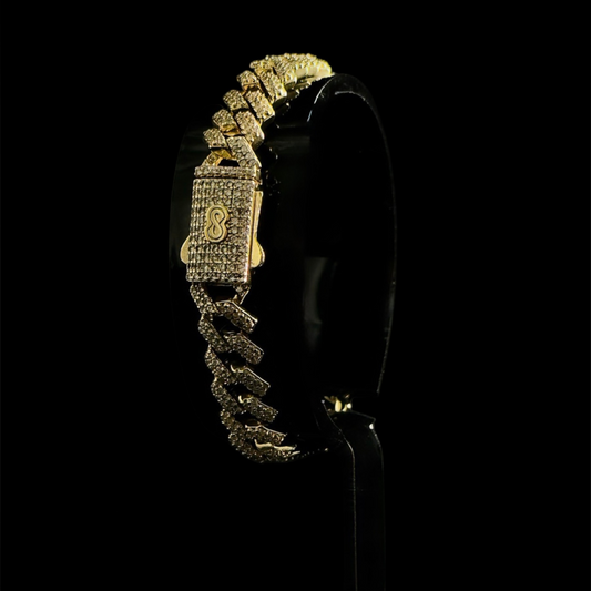 PULSO CUBANO BAÑADO EN ORO 18K 17cm