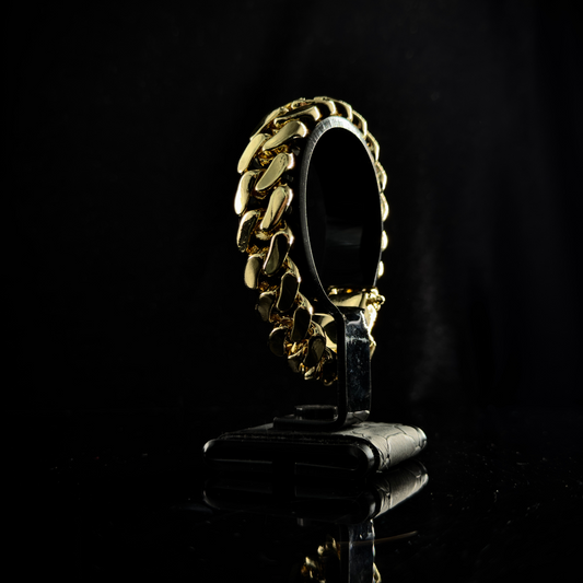 PULSO CUBANO BAÑADO EN ORO 18k 21cm